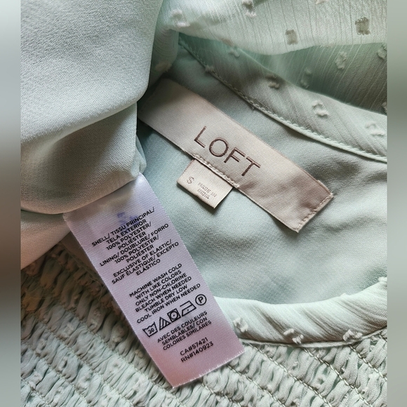 Loft Swiss Dot Ruffle Sleeved Shirt - Picture 4 of 4